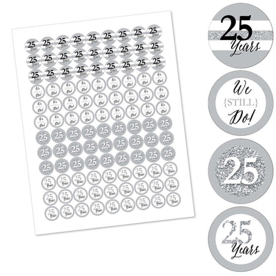 We Still Do - 25th Wedding Anniversary - Round Candy Labels Anniversary Party Favors - Fits Hershey's Kisses - 108 ct