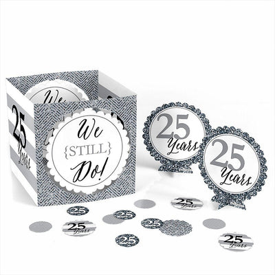 We Still Do - 25th Wedding Anniversary - Anniversary Party Centerpiece and Table Decoration Kit