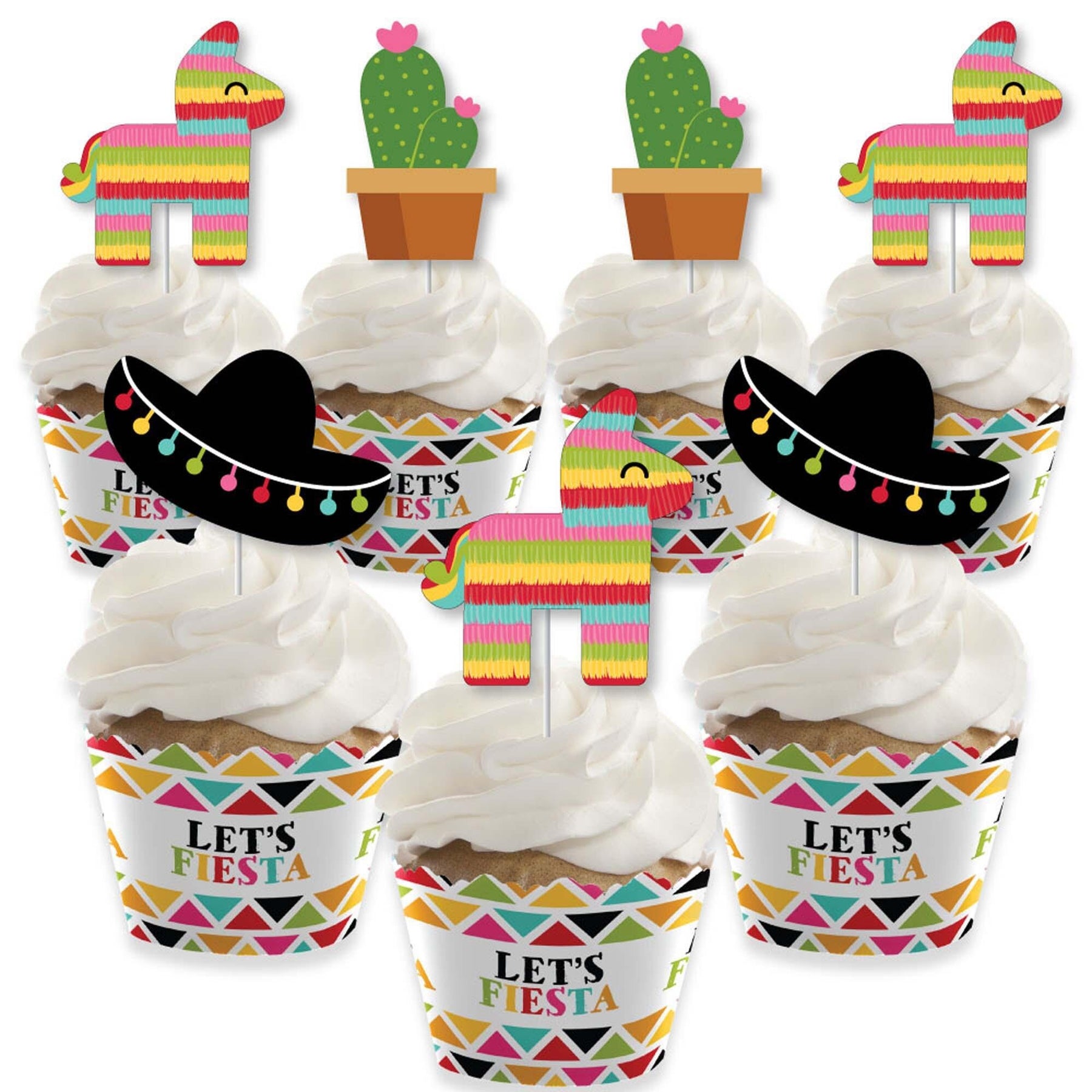 Big Dot Of Happiness Let's Fiesta - Paper Straw Decor - Fiesta