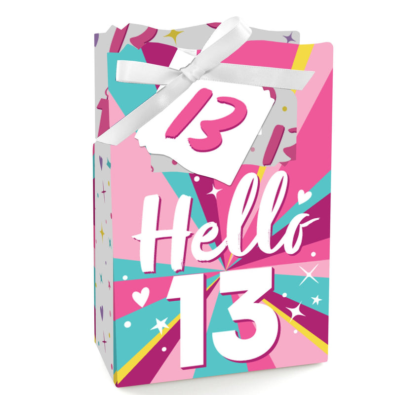 Girl 13th Birthday - Official Teenager Birthday Party Favor Boxes - Set of 12