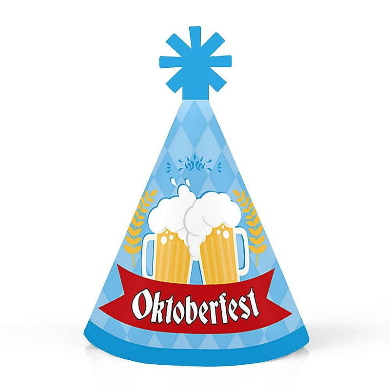 Oktoberfest - Mini Cone German Beer Festival Party Hats - Small Little Party Hats - Set of 8