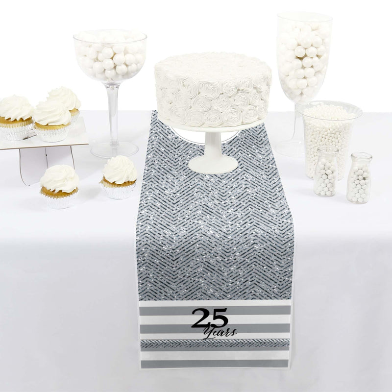 We Still Do - 25th Wedding Anniversary - Petite Wedding Anniversary Party Paper Table Runner - 12" x 60"