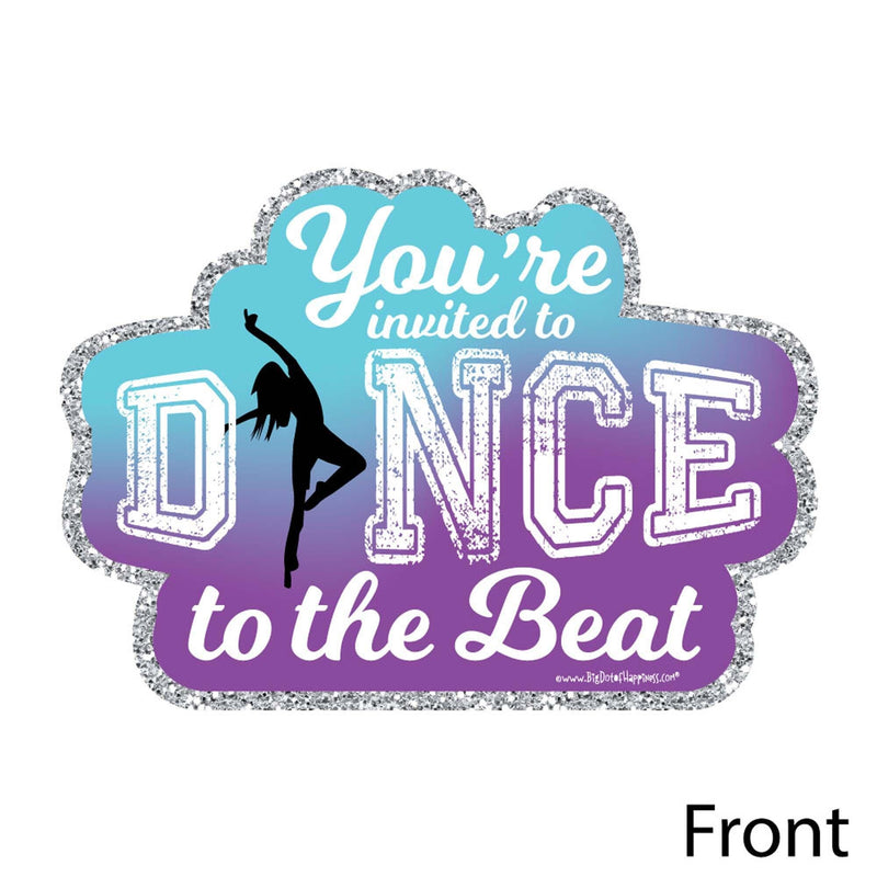 Must Dance to the Beat - Dance - Shaped Fill-In Invitations - Birthday Party or Dance Party Invitation Cards with Envelopes - Set of 12