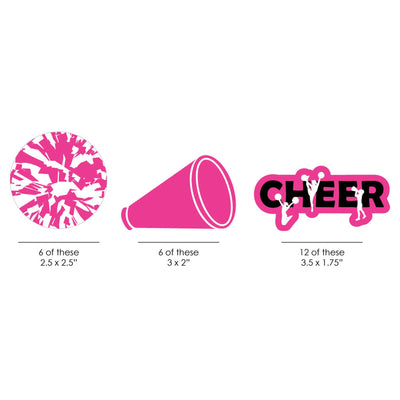 We've Got Spirit - Cheerleading - DIY Shaped Birthday Party or Cheerleader Party Cut-Outs - 24 ct