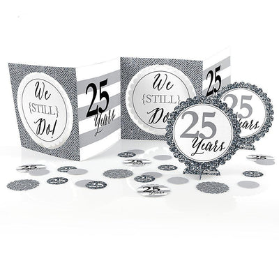 We Still Do - 25th Wedding Anniversary - Anniversary Party Centerpiece and Table Decoration Kit