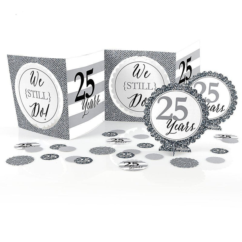 We Still Do - 25th Wedding Anniversary - Anniversary Party Centerpiece and Table Decoration Kit