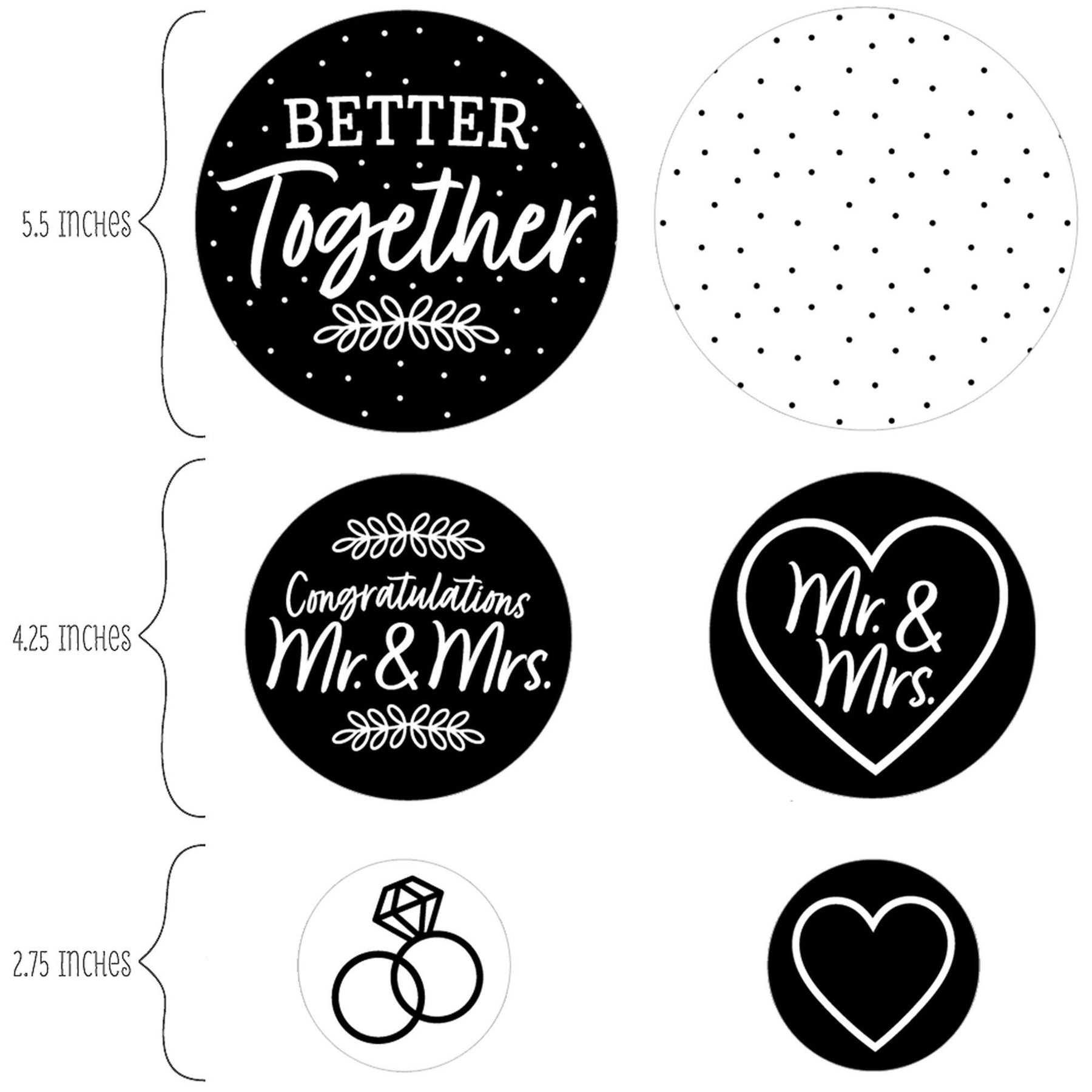 Big Dot Of Happiness Mr. And Mrs. - Black And White Wedding Or