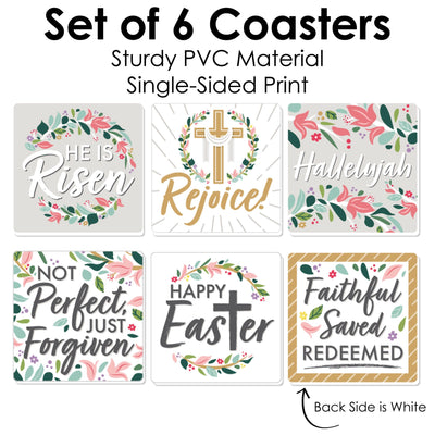 Religious Easter - Christian Holiday Party Decorations - Drink Coasters - Set of 6