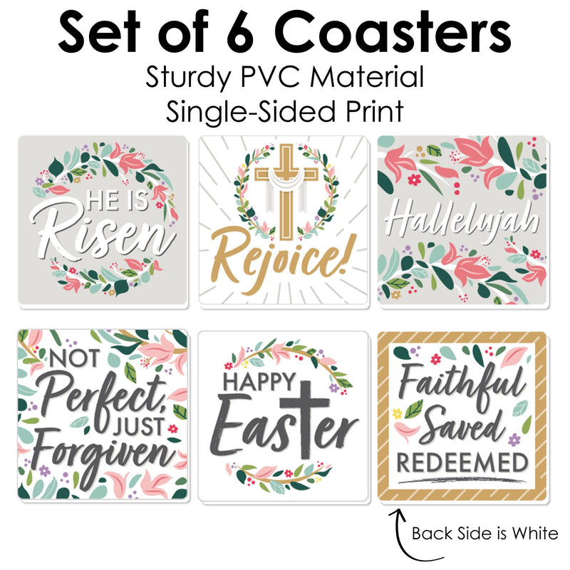 Religious Easter - Christian Holiday Party Decorations - Drink Coasters - Set of 6