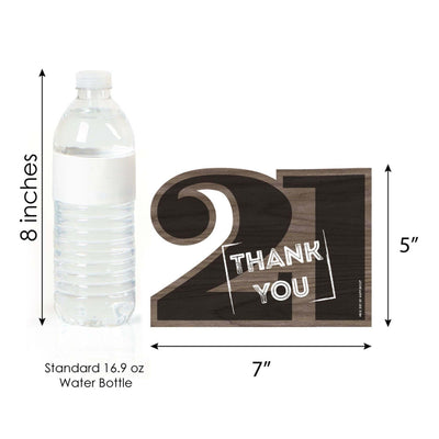 Finally 21 - Shaped Thank You Cards - 21st Birthday Party Thank You Note Cards with Envelopes - Set of 12