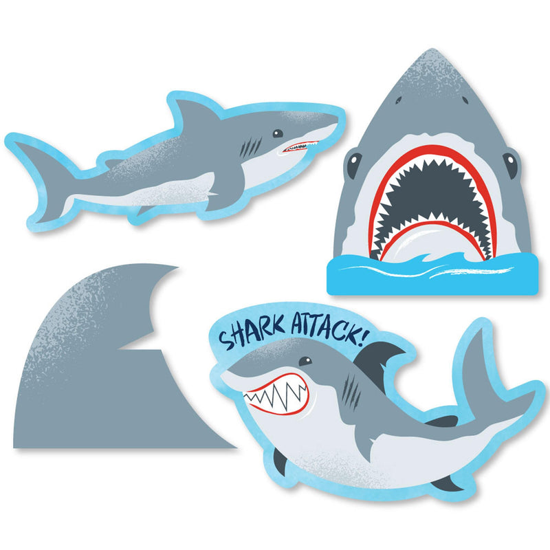 Shark Zone - DIY Shaped Jawsome Shark Party or Birthday Party Cut-Outs - 24 ct