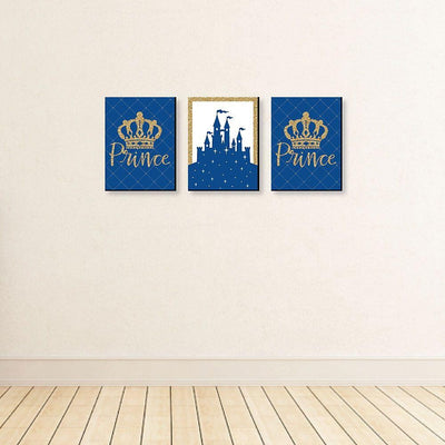 Royal Prince Charming - Baby Boy Nursery Wall Art & Kids Room Decor - 7.5 x 10 inches - Set of 3 Prints