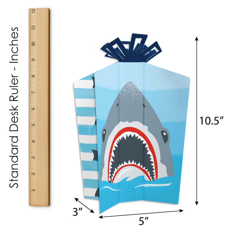 Shark Zone - Table Decorations - Jawsome Shark Party or Birthday Party Fold and Flare Centerpieces - 10 Count