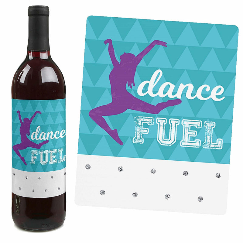 Must Dance to the Beat - Dance - Wine Bottle Gift Labels - Dance Party Decorations for Women and Men - Wine Bottle Label Stickers - Set of 4