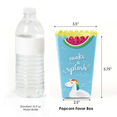 Make a Splash - Pool Party - Summer Swimming Party or Birthday Party Favor Popcorn Treat Boxes - Set of 12