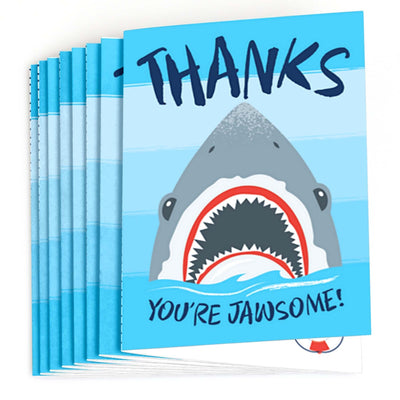 Shark Zone - Jawsome Shark Party or Birthday Party Thank You Cards - 8 ct