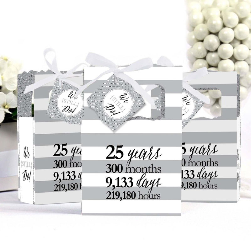 We Still Do - 25th Wedding Anniversary Party Favor Boxes - Set of 12