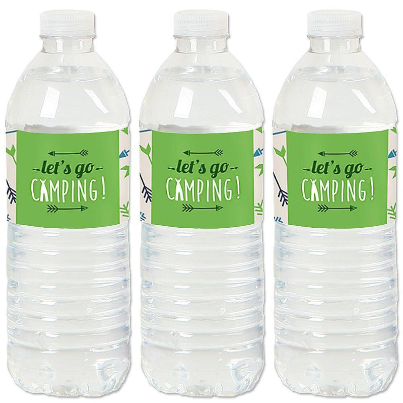 Happy Camper - Camping Baby Shower or Birthday Party Water Bottle Sticker Labels - Set of 20