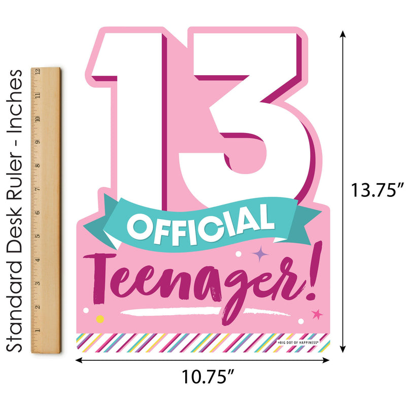 Girl 13th Birthday - Outdoor Lawn Sign - Official Teenager Birthday Party Yard Sign - 1 Piece