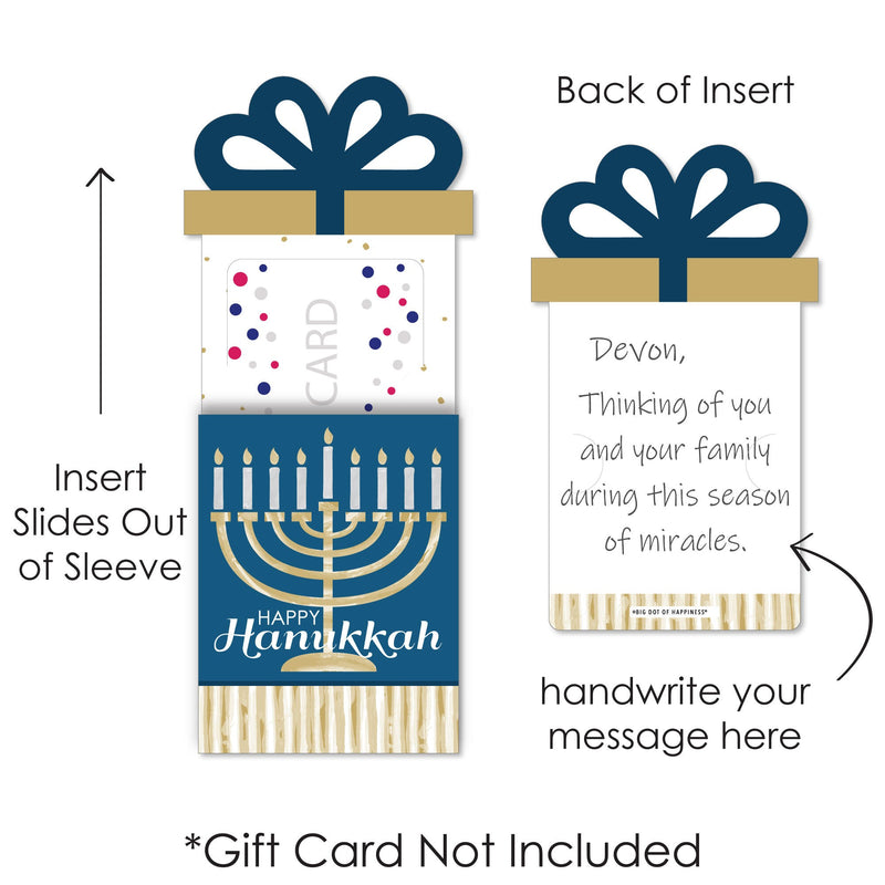 Happy Hanukkah - Chanukah Holiday Party Money and Gift Card Sleeves - Nifty Gifty Card Holders - Set of 8