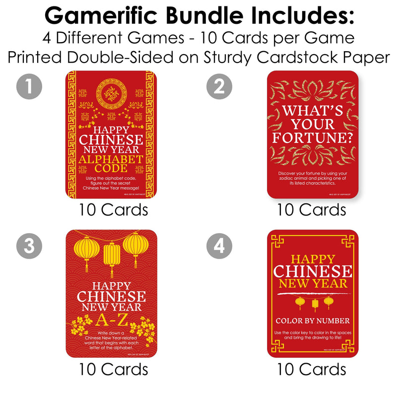 Chinese New Year - 4 Lunar New Year Games - 10 Cards Each - Gamerific Bundle