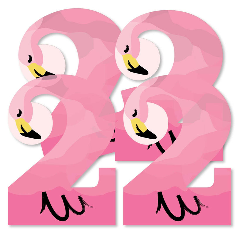 2nd Birthday Pink Flamingo - Two Shaped Decorations DIY Tropical Second Birthday Party Essentials - Set of 20