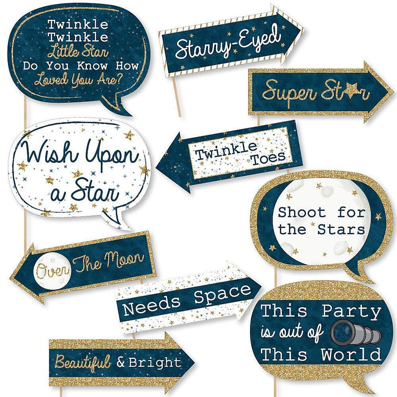 Funny Twinkle Twinkle Little Star - 10 Piece Baby Shower or Birthday Party Photo Booth Props Kit