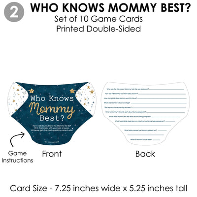 Twinkle Twinkle Little Star - 4 Baby Shower Games - 10 Cards Each - Who Knows Mommy Best, Mommy or Daddy Quiz, What's in Your Purse and Oh Baby - Gamerific Bundle