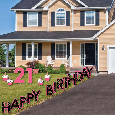 Finally 21 Girl - Yard Sign Outdoor Lawn Decorations - Happy 21st Birthday Yard Signs