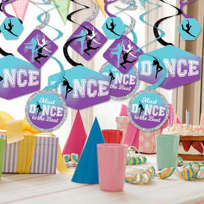 Must Dance to the Beat - Dance - Birthday Party or Dance Party Hanging Decor - Party Decoration Swirls - Set of 40