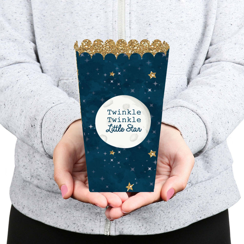 Twinkle Twinkle Little Star - Baby Shower or Birthday Party Favor Popcorn Treat Boxes - Set of 12