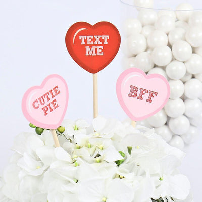 Conversation Hearts - DIY Shaped Valentine's Day Party Paper Cut-Outs - 24 ct