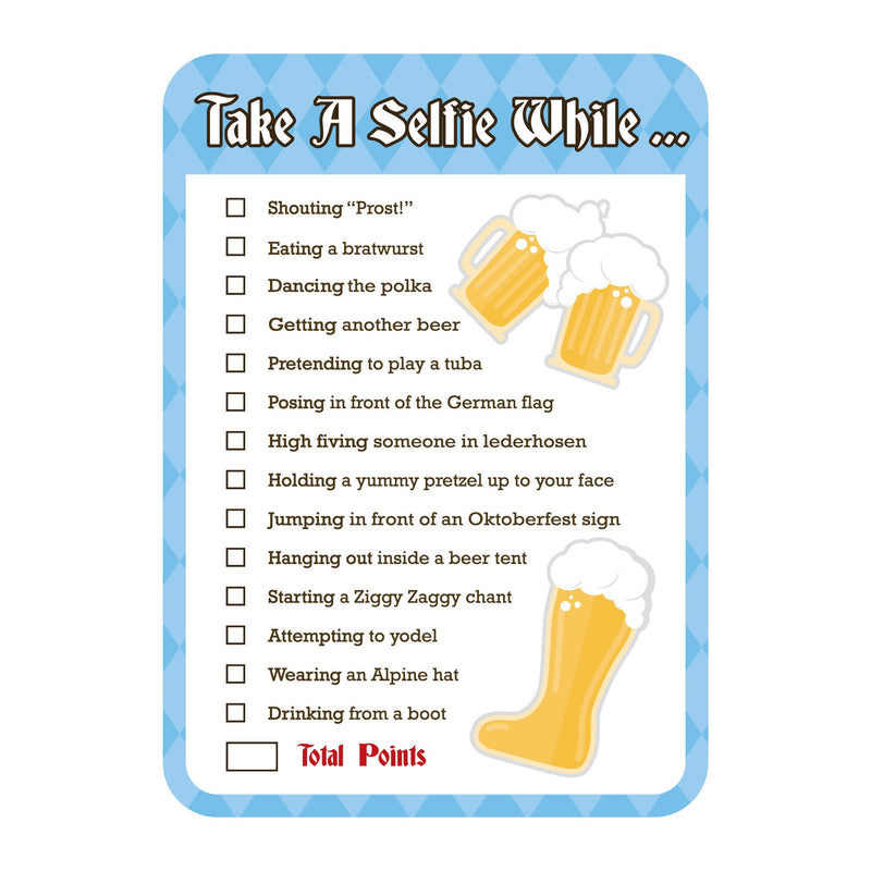 Oktoberfest - Selfie Scavenger Hunt - German Beer Festival Game - Set of 12