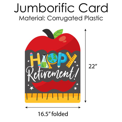 Teacher Retirement - Congratulations Giant Greeting Card - Big Shaped Jumborific Card - 16.5 x 22 inches