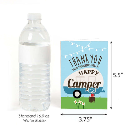 Happy Camper - Camping Baby Shower or Birthday Party Thank You Cards - 8 ct