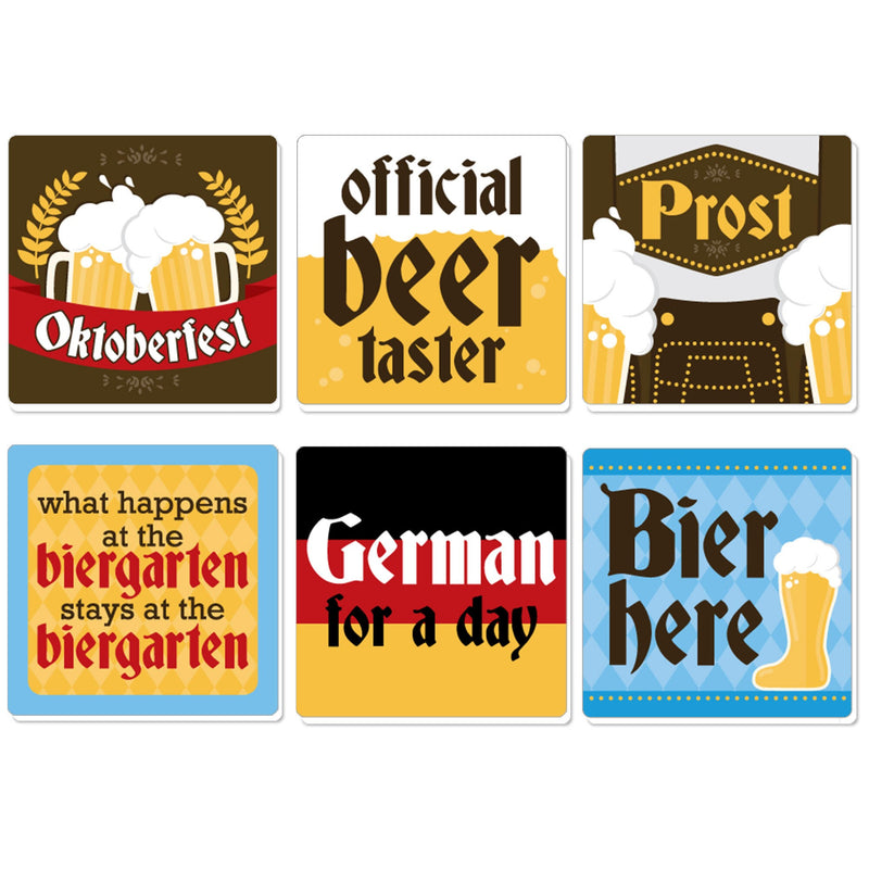 Oktoberfest - Funny German Beer Festival Decorations - Drink Coasters - Set of 6