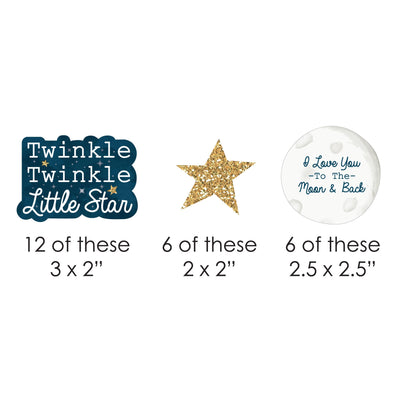 Twinkle Twinkle Little Star - DIY Shaped Party Paper Cut-Outs - 24 ct